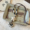 Ceramic Beads Starfish Women's Retro Braided Rope Necklace With Polish Finish