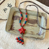 Ceramic Beads Starfish Women's Retro Braided Rope Necklace With Polish Finish
