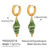 Ceramic Conch Earrings With Marine Elements Animal Zodiac Pattern Electroplated For Women