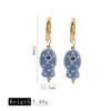 Ceramic Fish Polka Dot Pendant Earrings With Electroplating