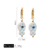 Ceramic Fish Polka Dot Pendant Earrings With Electroplating