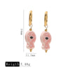 Ceramic Fish Polka Dot Pendant Earrings With Electroplating