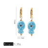 Ceramic Fish Polka Dot Pendant Earrings With Electroplating