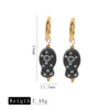 Ceramic Fish Polka Dot Pendant Earrings With Electroplating