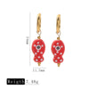 Ceramic Fish Polka Dot Pendant Earrings With Electroplating