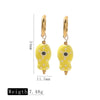 Ceramic Fish Polka Dot Pendant Earrings With Electroplating