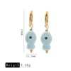 Ceramic Fish Polka Dot Pendant Earrings With Electroplating