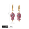 Ceramic Fish Polka Dot Pendant Earrings With Electroplating