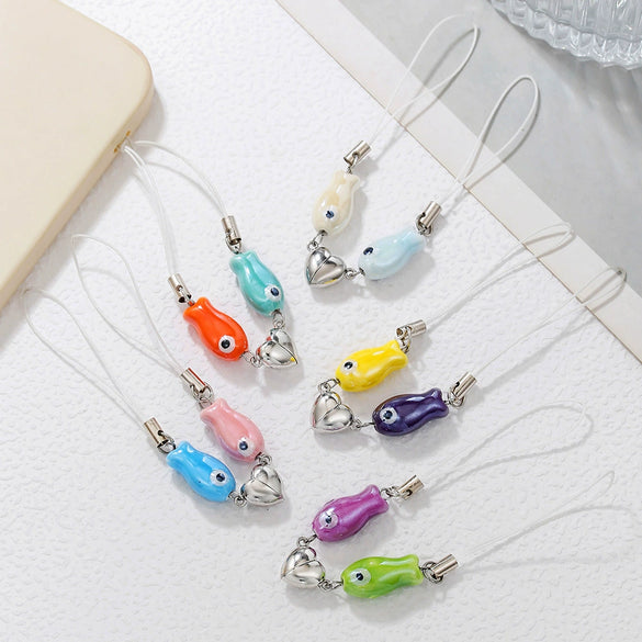 Ceramic Geometric Key Chain Mobile Phone Chain Pendant Camera Chain Handmade Ocean Style Unisex Accessories