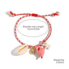 Ceramic Geometric Starfish Shell Fish Pendant Woven Bracelet For Women Electroplated