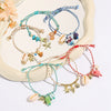 Ceramic Geometric Starfish Shell Fish Pendant Woven Bracelet For Women Electroplated