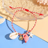 Ceramic Geometric Starfish Shell Fish Pendant Woven Bracelet For Women Electroplated