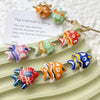Ceramic Loose Beads Handpainted Goldfish Tropical Fish Retro Style Diy Handmade Jewelry Accessories With Environmental Protection Treatment