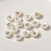 Ceramics Freshwater Shell Doublesided Goldplated Floret Butterfly Moon Star Round Dripping Glue Jewelry Accessories