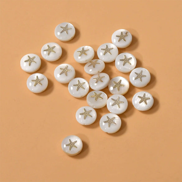 Ceramics Freshwater Shell Doublesided Goldplated Floret Butterfly Moon Star Round Dripping Glue Jewelry Accessories