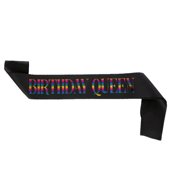 Ceremonial Belt Satin Bronzing Black Gold For Birthday Party