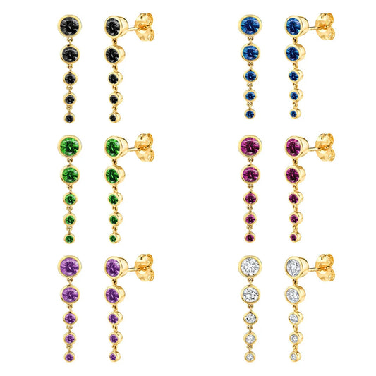 Chain Diamond Earrings Creative Zircon Micro Inlaid Earrings Accessories