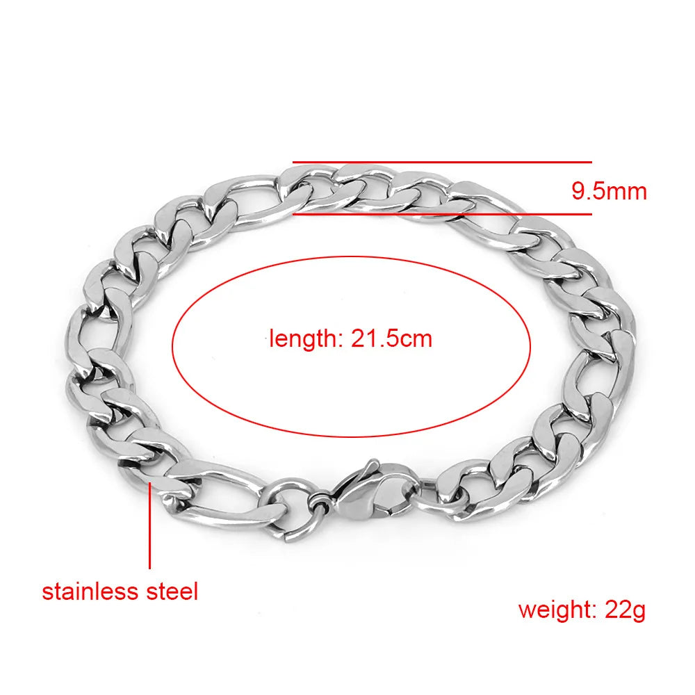 Hip-Hop Geometric 304 Stainless Steel No Inlaid Men'S Bracelets