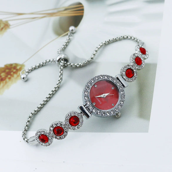 Chalcedony Alloy Round Casual Fashion Women's Bracelet Watch