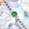 Chalcedony Metal Alloy Women's Fashion Watch With Flattop Tapered Crown And Jewelry Buckle