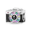 Charm Jewelry Silverplated Suitcase Camera Beaded Diy Accessories With Dripping Oil Design For Women