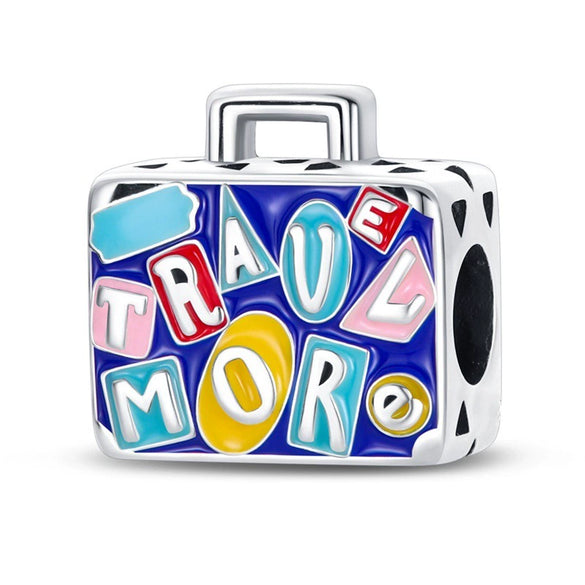 Charm Jewelry Silverplated Suitcase Camera Beaded Diy Accessories With Dripping Oil Design For Women