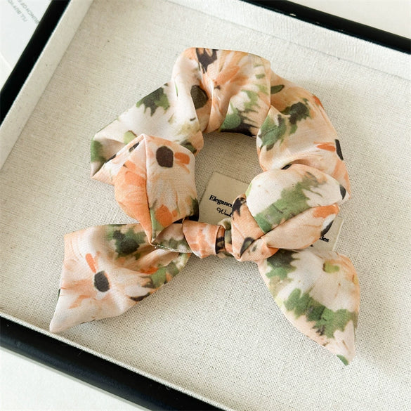 Chiffon Tiedye Handmade Hair Ring Headwear Women's Fresh High Elasticity Hair Accessories