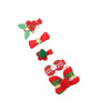 Children Hair Accessories Cloth Handmade Christmas Five Pieces Suit Bow Hairpin Snowman Christmas Tree Duckbill Clip