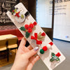Children Hair Accessories Cloth Handmade Christmas Five Pieces Suit Bow Hairpin Snowman Christmas Tree Duckbill Clip