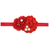 Children Handmade Chiffon Beads Flower Solid Color Headband Hair Accessories