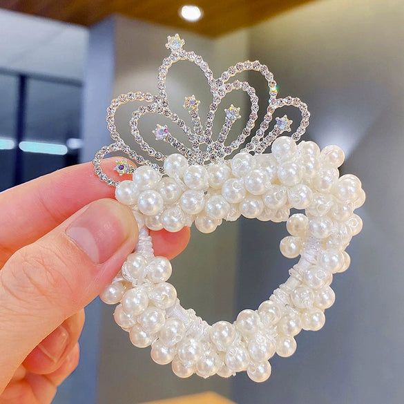 Children Pearl Handmade Crown Hair Band Hair Accessories