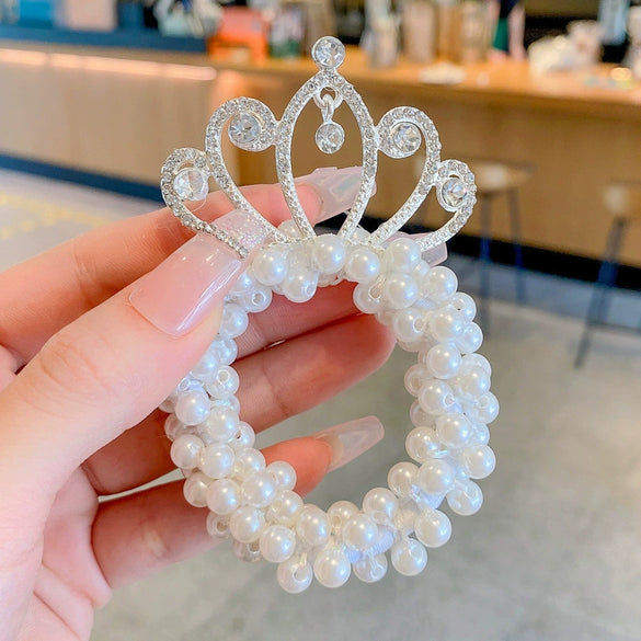 Children Pearl Handmade Crown Hair Band Hair Accessories