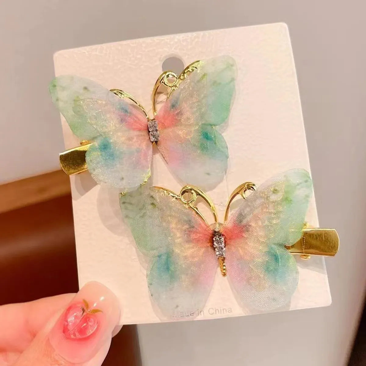 Children'S Antique Hairpin Hanfu Headwear Little Girl Baby'S Movable Butterfly Hair Accessories Xianmei Side Clip Duckbill Clip