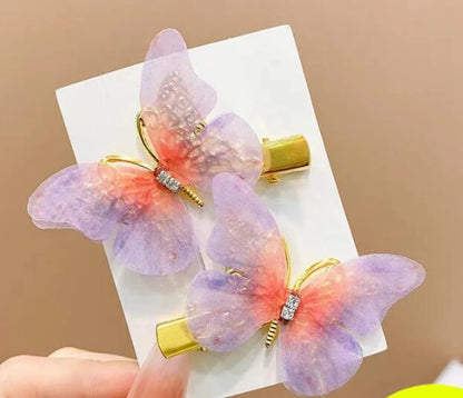 Children'S Antique Hairpin Hanfu Headwear Little Girl Baby'S Movable Butterfly Hair Accessories Xianmei Side Clip Duckbill Clip