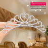 Children'S Crown Hairpin Baby Hair Comb Princess Crown Headdress Little Girl Birthday Rhinestone Crown Comb Hair Accessories