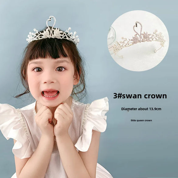 Children'S Crown Hairpin Baby Hair Comb Princess Crown Headdress Little Girl Birthday Rhinestone Crown Comb Hair Accessories