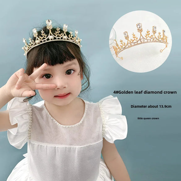 Children'S Crown Hairpin Baby Hair Comb Princess Crown Headdress Little Girl Birthday Rhinestone Crown Comb Hair Accessories