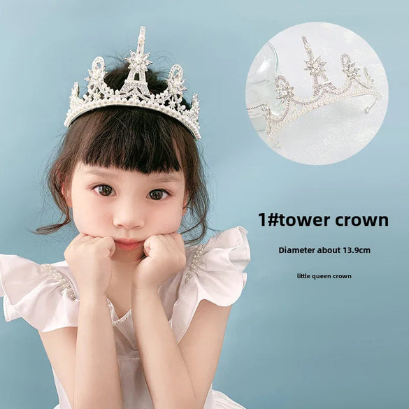 Children'S Crown Hairpin Baby Hair Comb Princess Crown Headdress Little Girl Birthday Rhinestone Crown Comb Hair Accessories