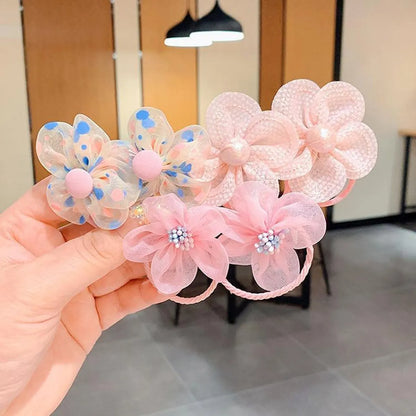 Children'S Cute Flower Rubber Band Hair Band Set Baby Do Not Hurt Hair Elastic Good Girls Baby Hair Rope Hair Accessories Women