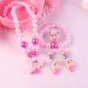 Children'S Day Necklace Bracelet Earrings Five-Piece Set Cartoon Classic Mermaid Jewelry Girls Princess Jewelry Free Shipping