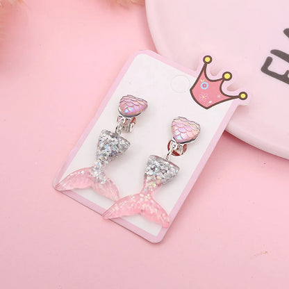 Children'S Ear Clips Ocean Princess Children'S Baby Earrings Wild Earrings