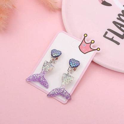 Children'S Ear Clips Ocean Princess Children'S Baby Earrings Wild Earrings