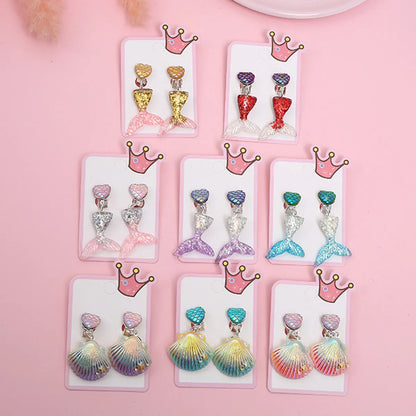 Children'S Ear Clips Ocean Princess Children'S Baby Earrings Wild Earrings