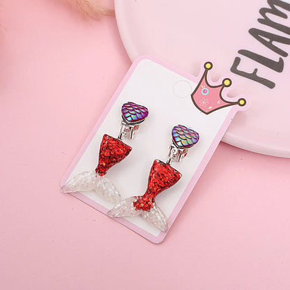 Children'S Ear Clips Ocean Princess Children'S Baby Earrings Wild Earrings