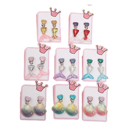 Children'S Ear Clips Ocean Princess Children'S Baby Earrings Wild Earrings