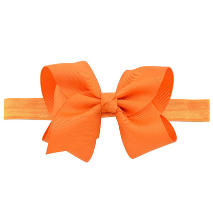 Children'S Handmade Solid Color Flower Bow Baby Headband Wholesale