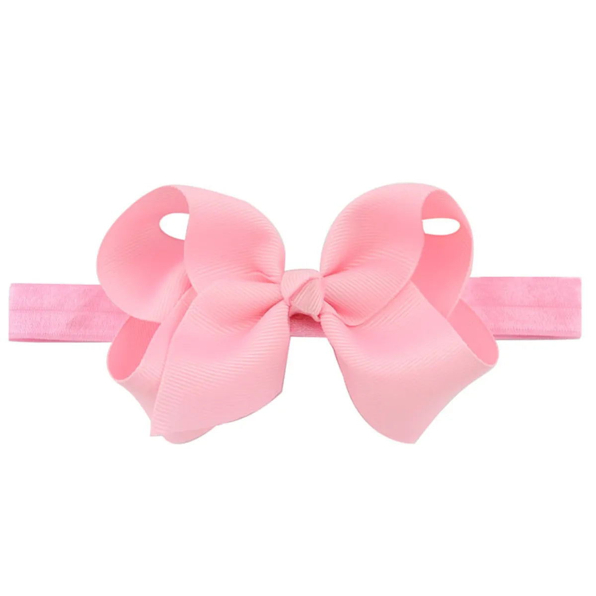 Children'S Handmade Solid Color Flower Bow Baby Headband Wholesale