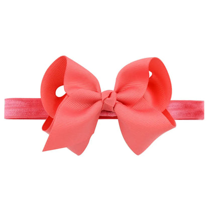 Children'S Handmade Solid Color Flower Bow Baby Headband Wholesale