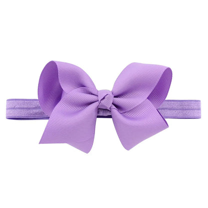 Children'S Handmade Solid Color Flower Bow Baby Headband Wholesale