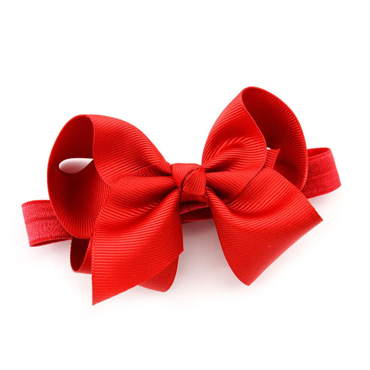 Children'S Handmade Solid Color Flower Bow Baby Headband Wholesale